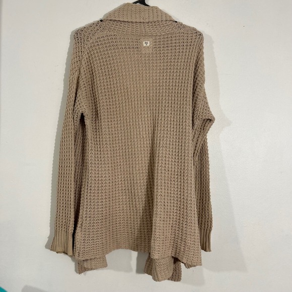 Billabong Womens Cardigan S/P Beige Open Knit Long Sleeve Pockets Casual - Picture 7 of 8